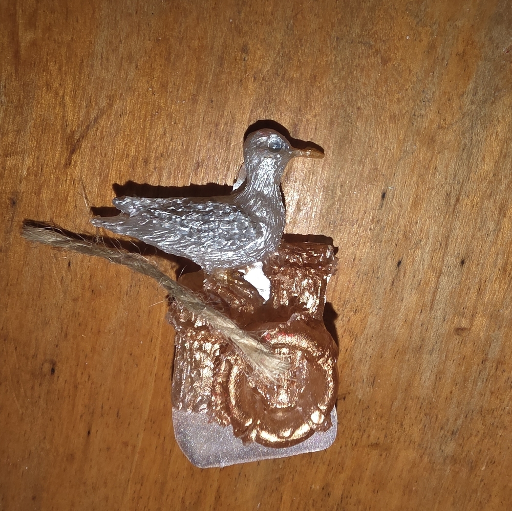 Resin Seagull Standing On Buoy Brooch Handmade Item ~ 1 Inch X 1 Inch